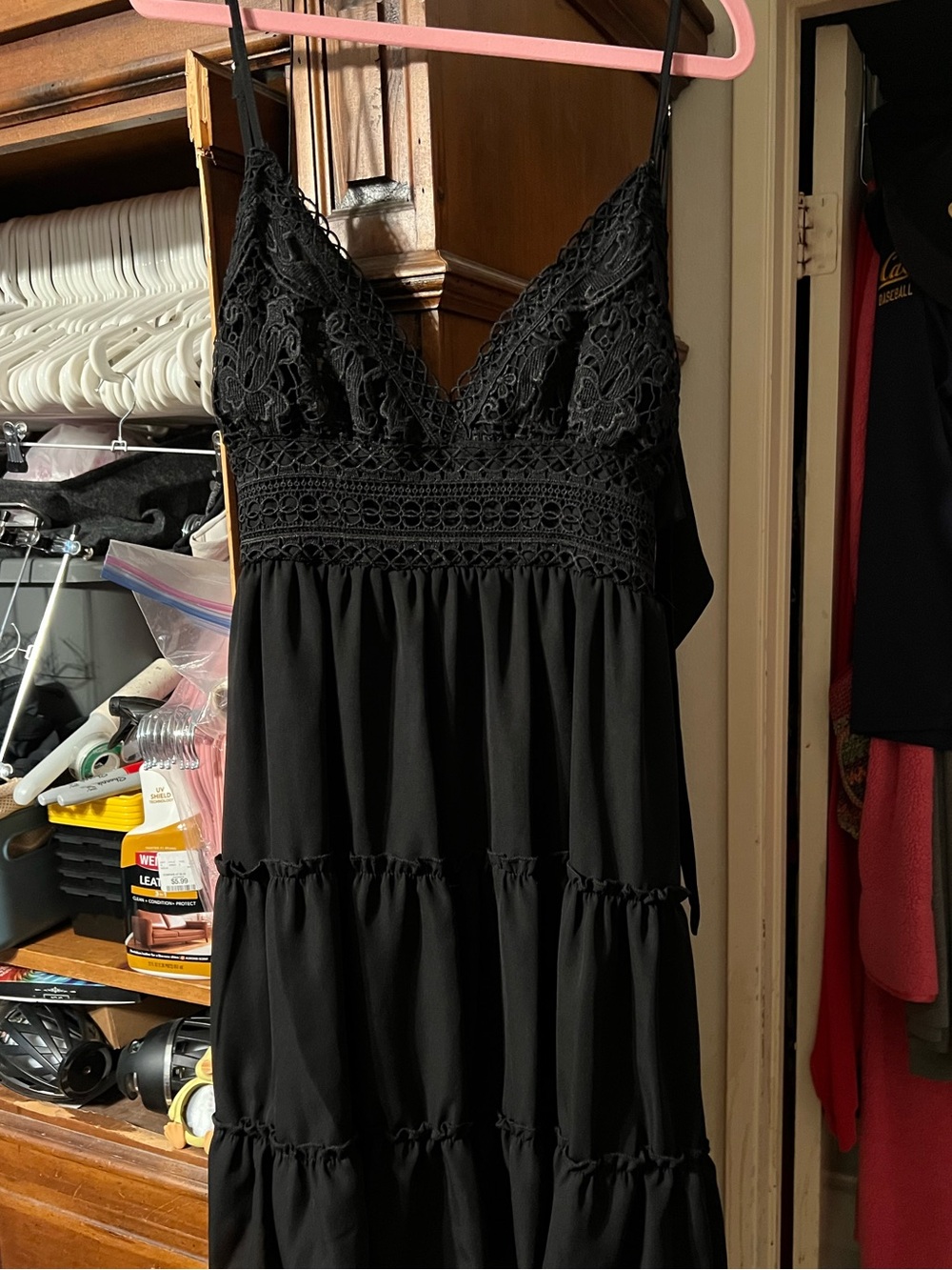 Ecowish black sundress with tie back